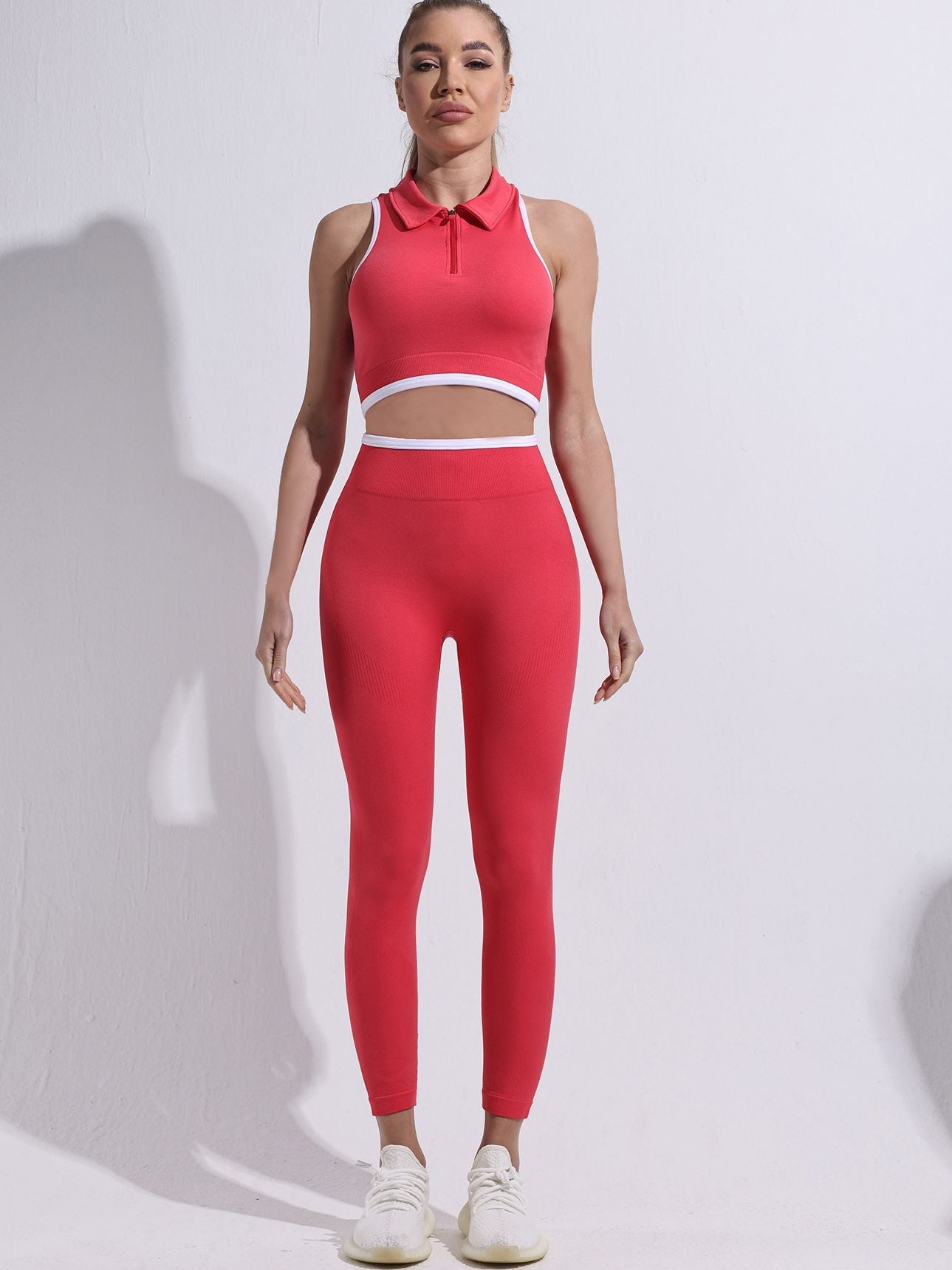 Damen Stehkragen Reißverschluss Schnelltrocknendes Tanktop