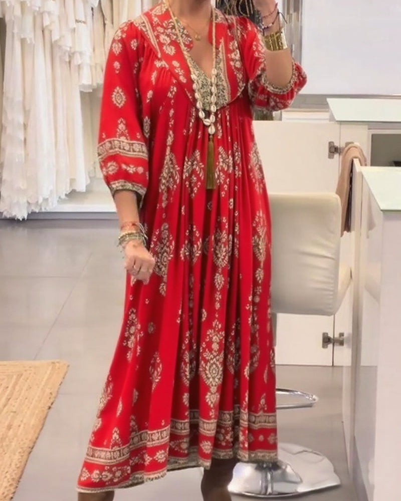 Lässiges Kleid mit Print und großen Taschen