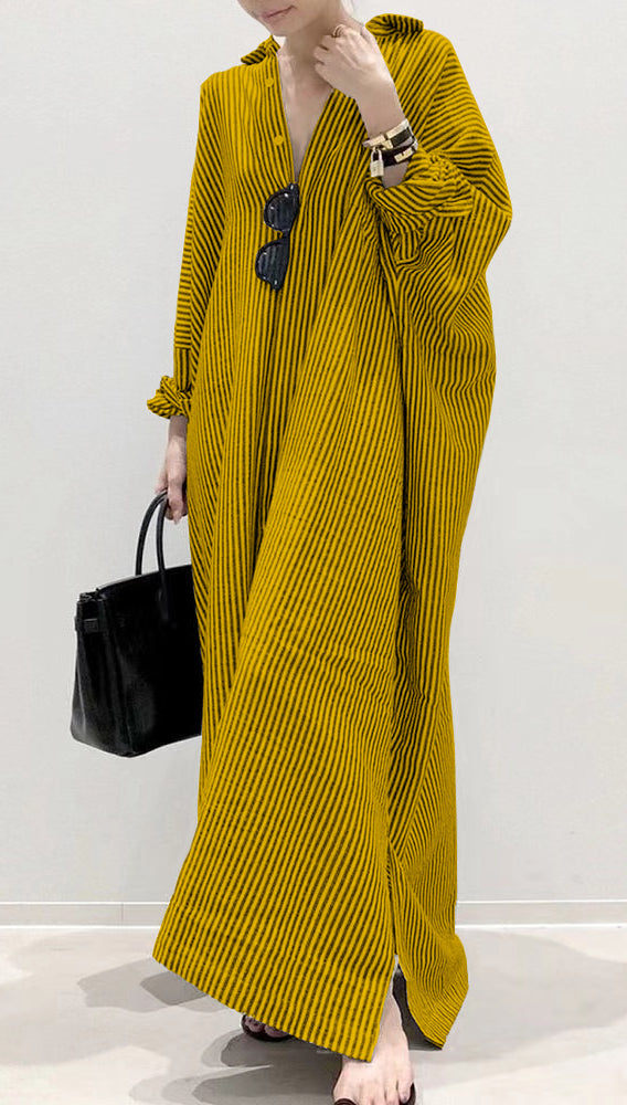 Boutique Schwarzes Peter Pan Kragen Gestreiftes Hemd Kleid Frühling