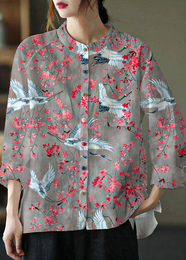 Moderne Weiße Lockere Patchwork Taschen Herbst Langarm Bluse Top