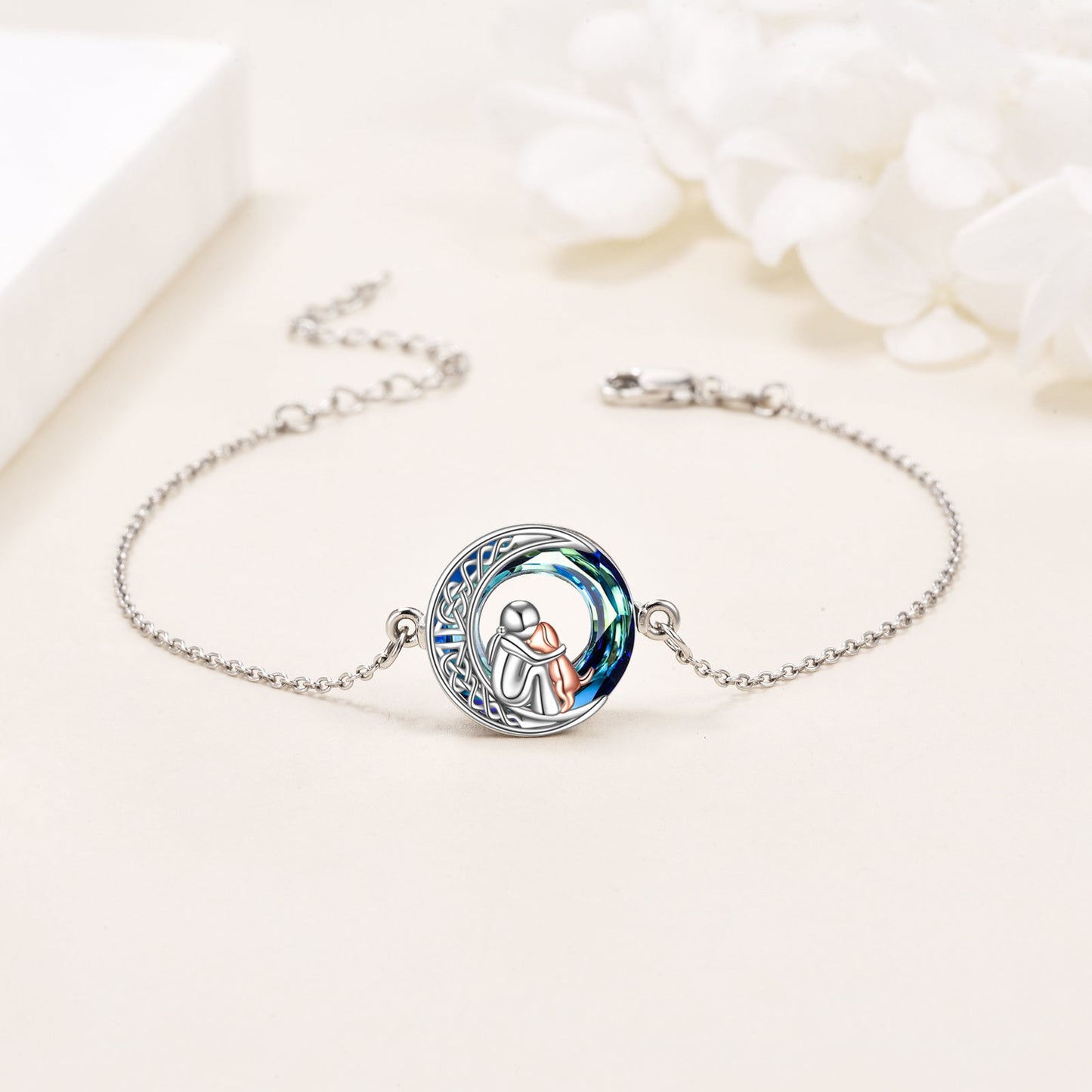 Verstellbares Charm-Armband für Hunde aus Sterlingsilber