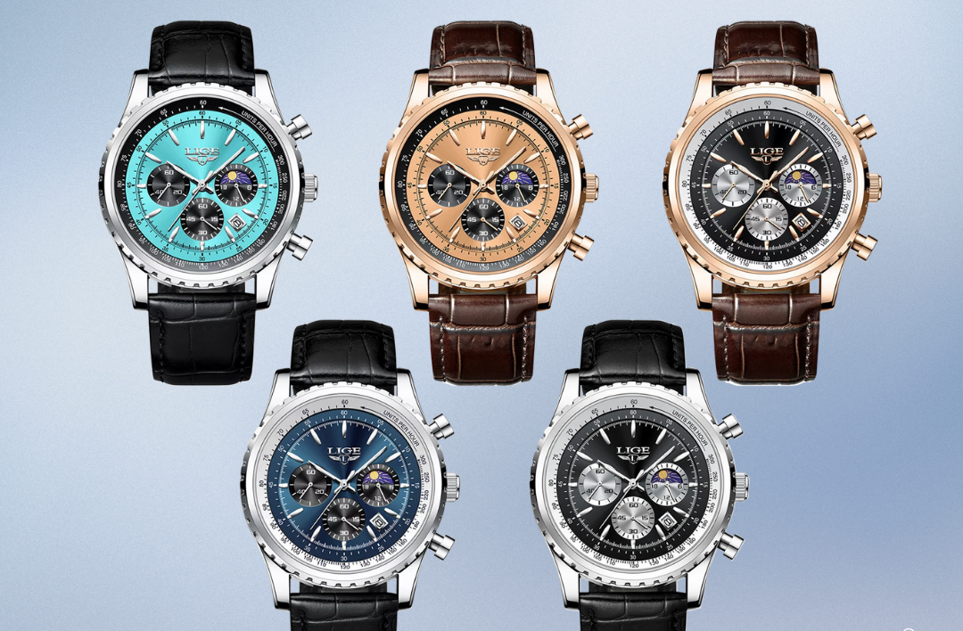 Leo | Elegante Chronograph-Mondphasen-Uhr | 46mm