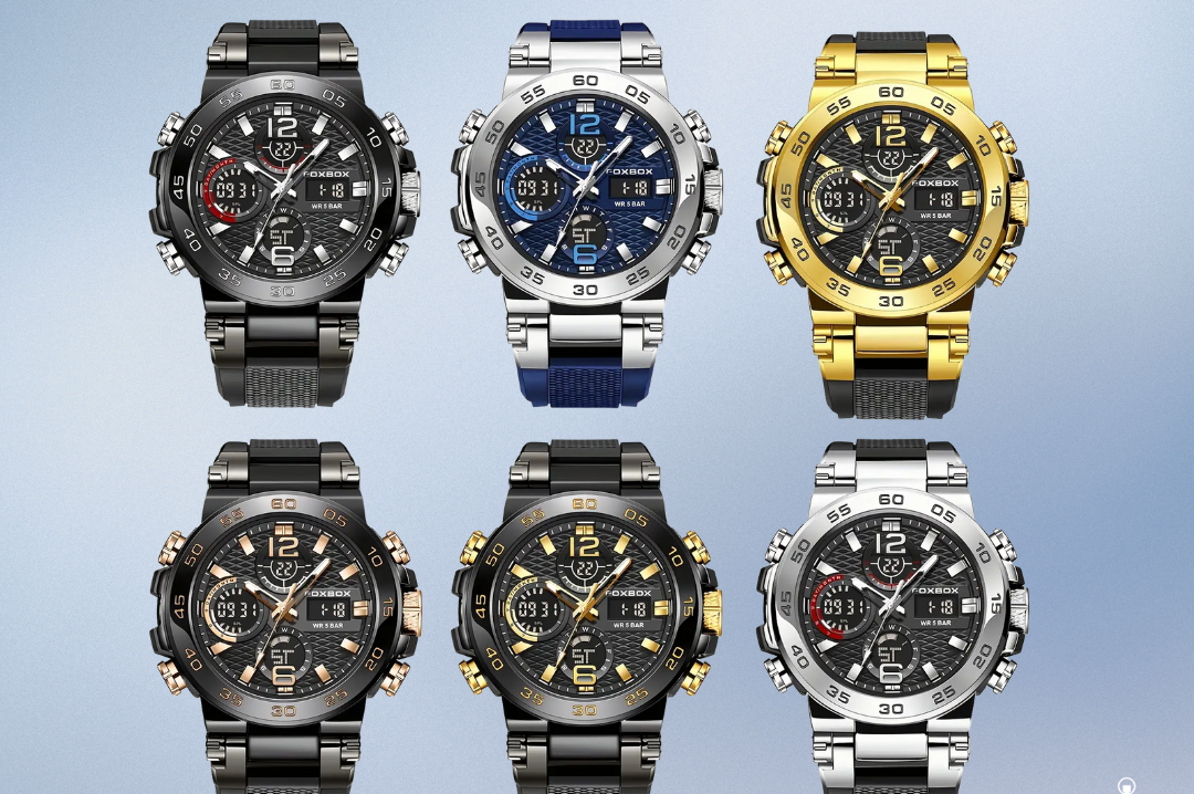 Nate | Herren Dual-Display Digitale Militär-Quarzuhr | 46mm