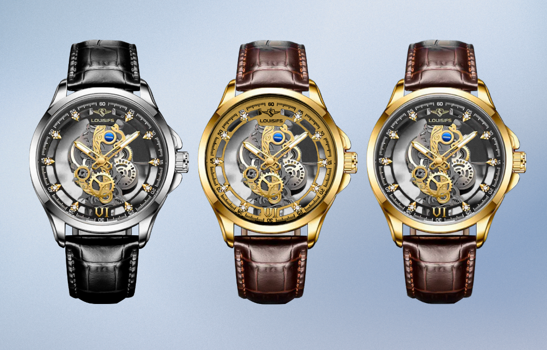 Orion | Doppelseitige Hohl-Design Freizeit-Business-Uhr | 40,5 mm