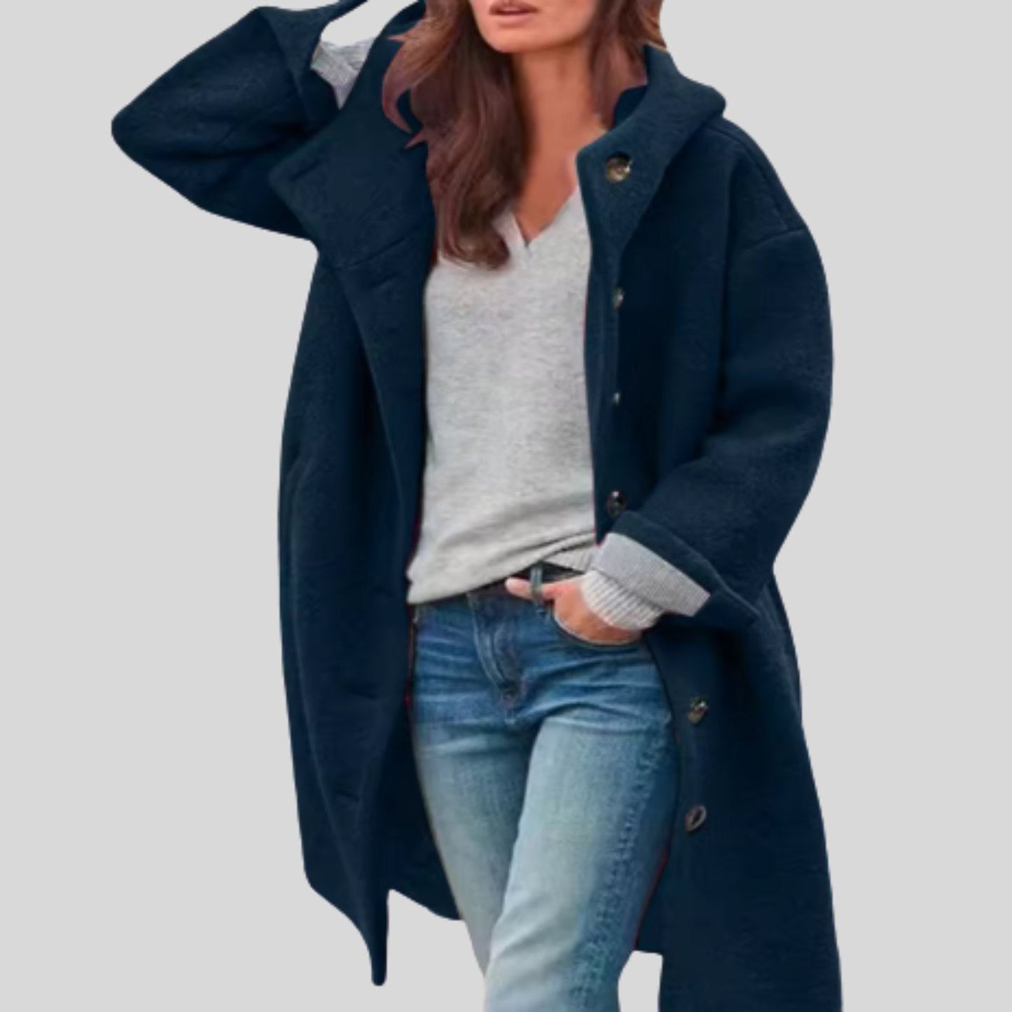 Britt | Jacke mit Knöpfen und Kapuze