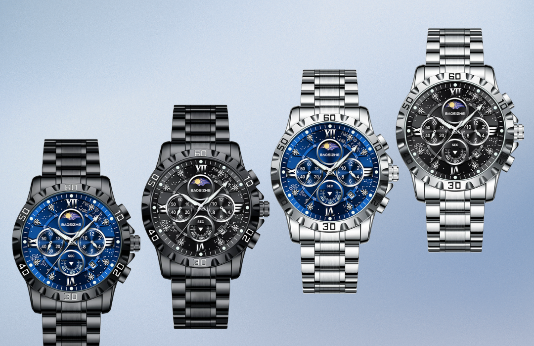 Rex | Opulente Chronograph-Uhr mit schlankem Metallband | 43,9 mm