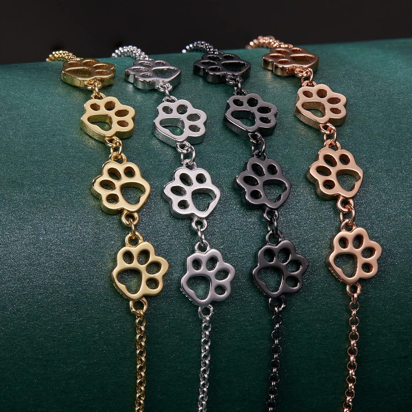 Sterling Silber Pfotenabdruck Armband – Verstellbare Passform