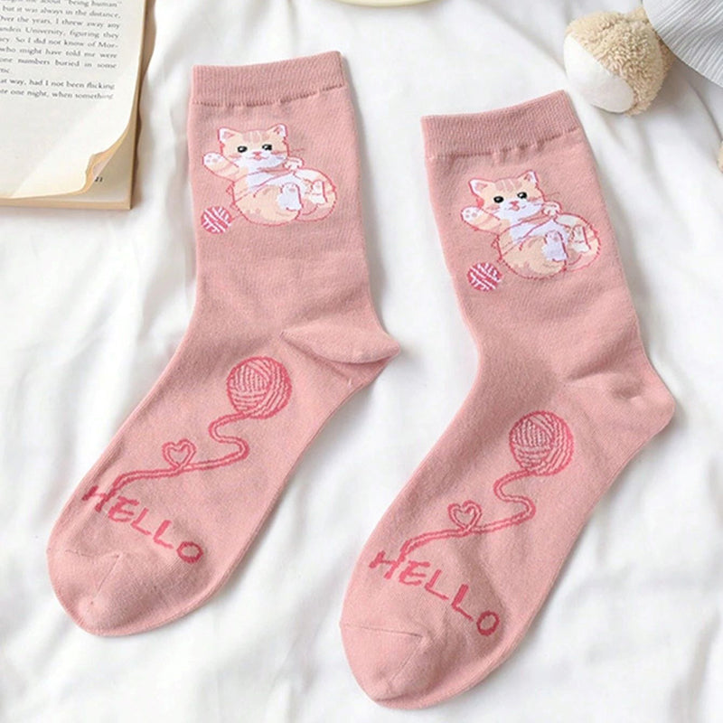 Cartoon Katze Socken
