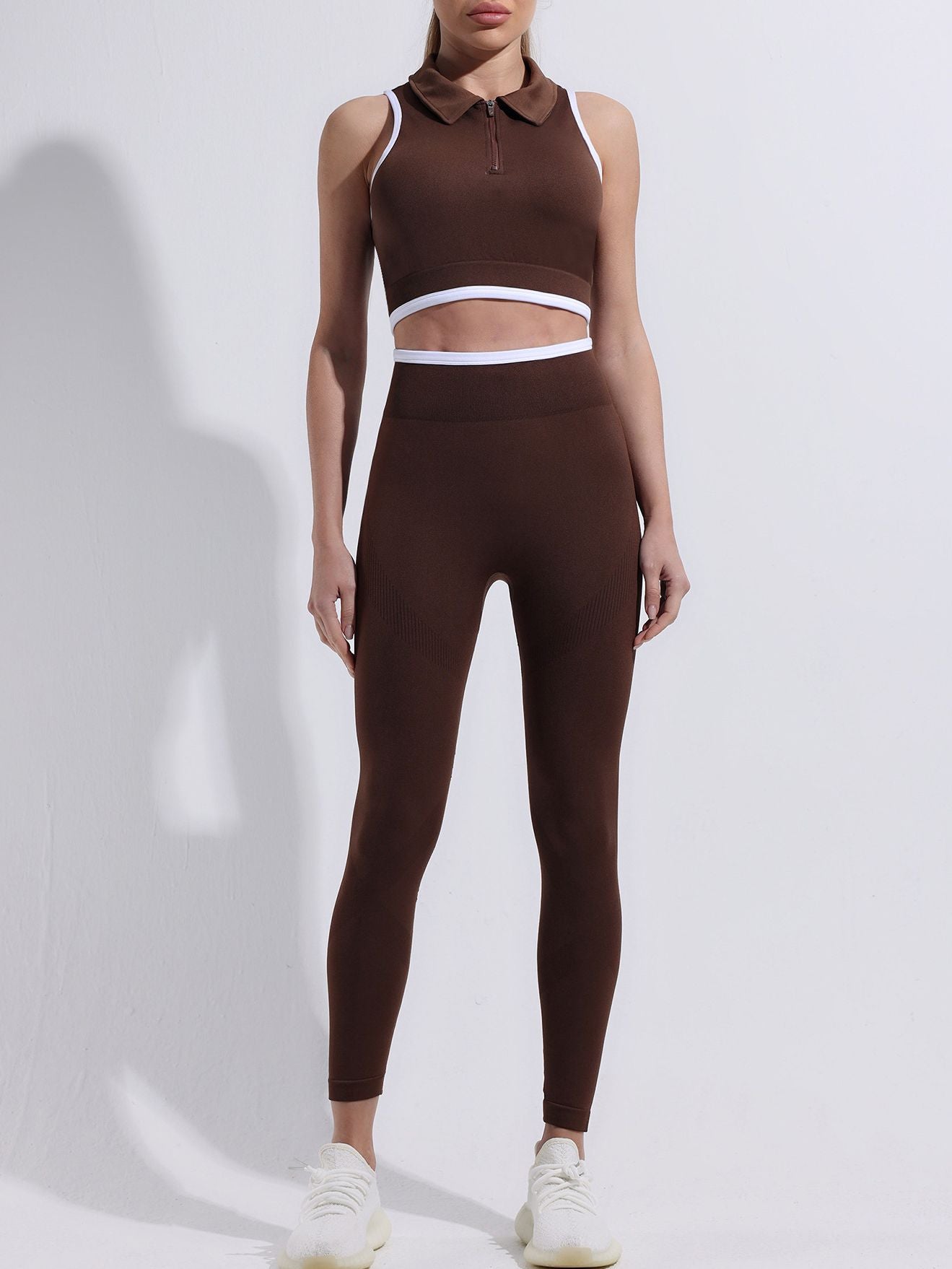 Damen Stehkragen Reißverschluss Schnelltrocknendes Tanktop