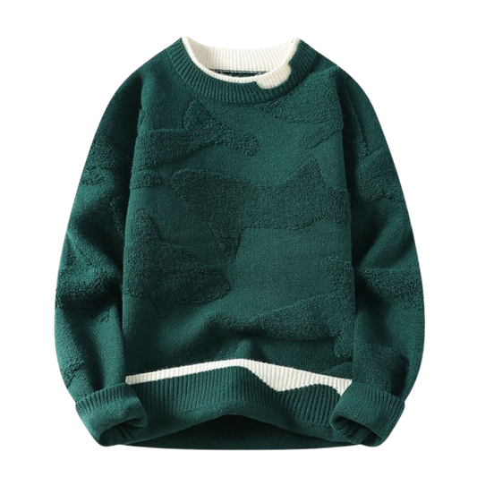 Abstrakter Texturierter Strickpullover