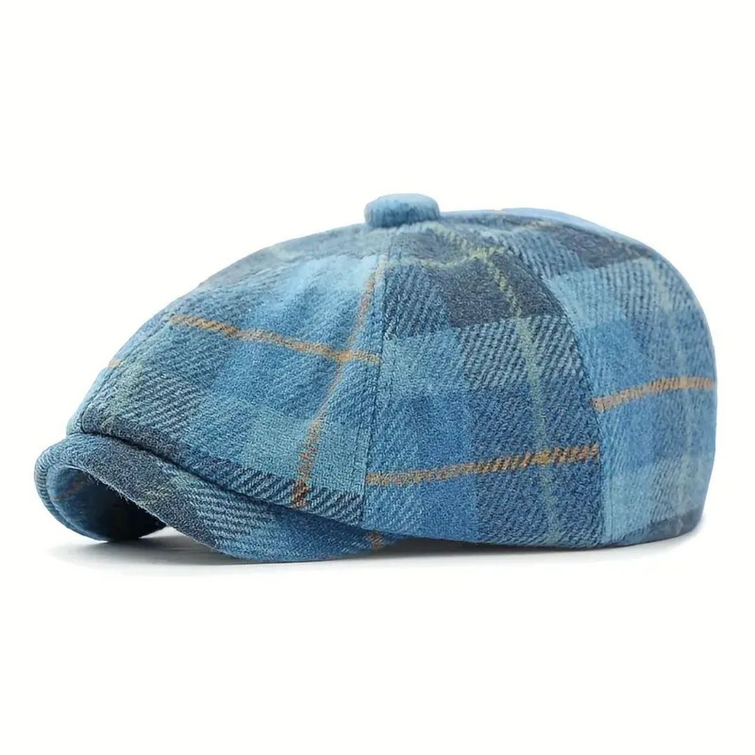 Kariertes Wollmischung Newsboy Cap | TOLEDO