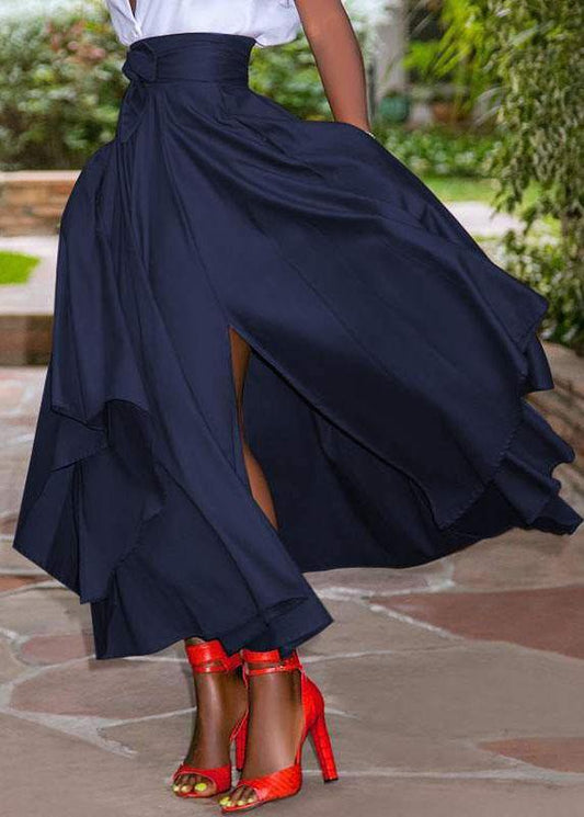 Rückenreißverschluss Schnürung Seitentaschen Einfarbige Röcke für Frauen