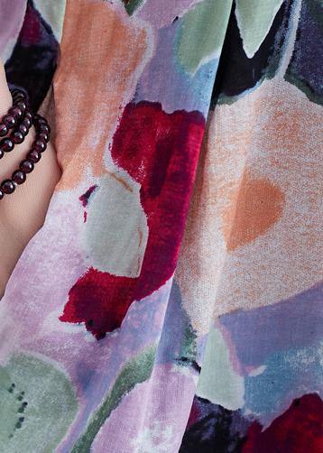 Bohemian florales langes Kleid mit halben Ärmeln, gerafftes Maxi-Sommerkleid