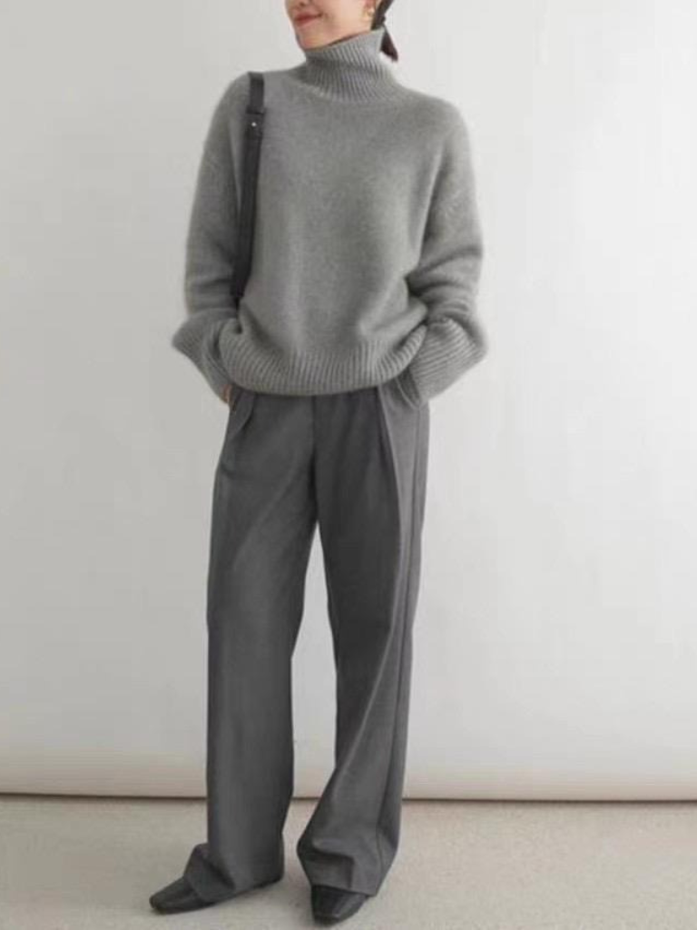 NELE LUXE STEHKRAGEN-STRICKPULLOVER