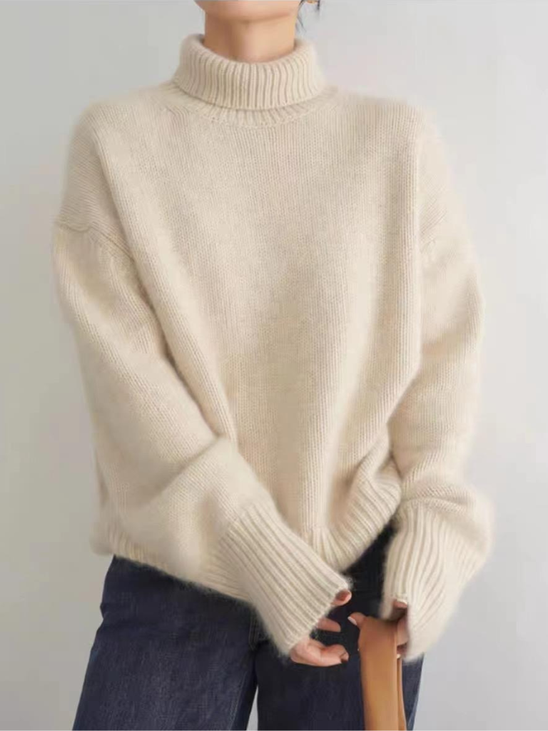 NELE LUXE STEHKRAGEN-STRICKPULLOVER