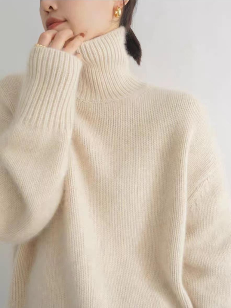 NELE LUXE STEHKRAGEN-STRICKPULLOVER