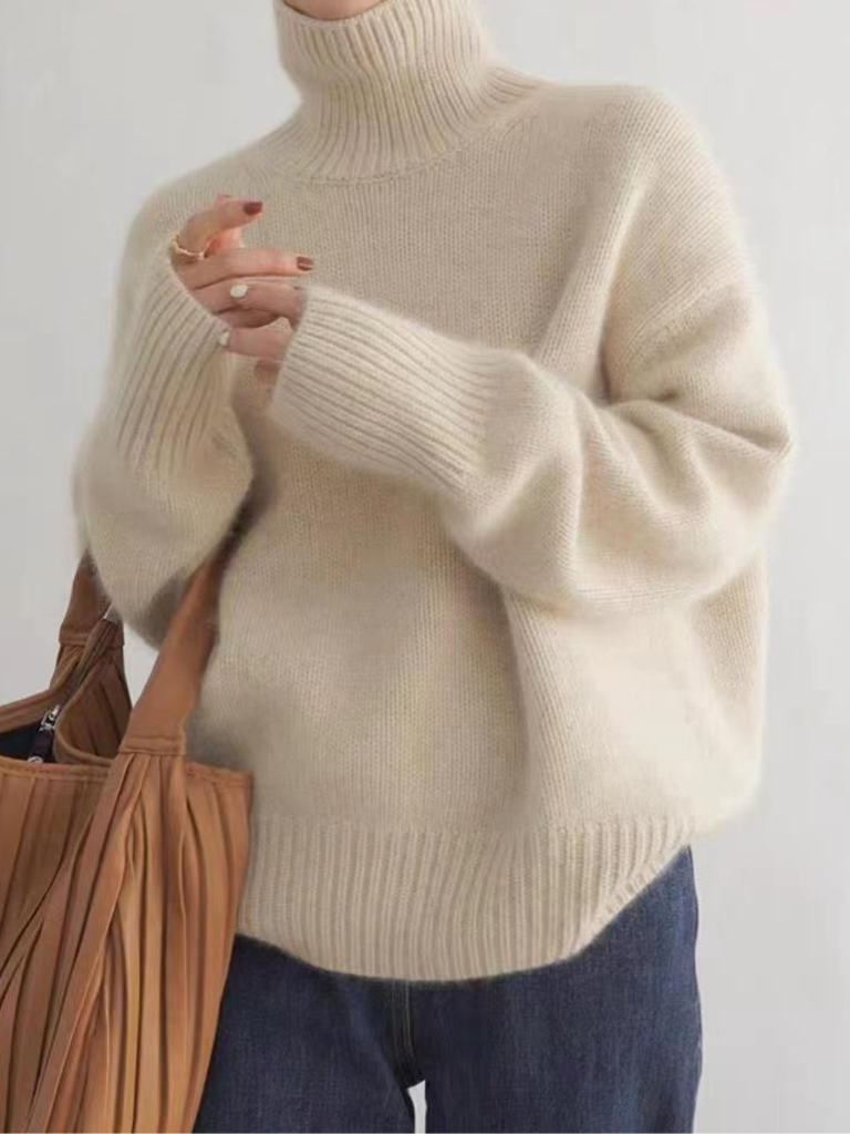 NELE LUXE STEHKRAGEN-STRICKPULLOVER