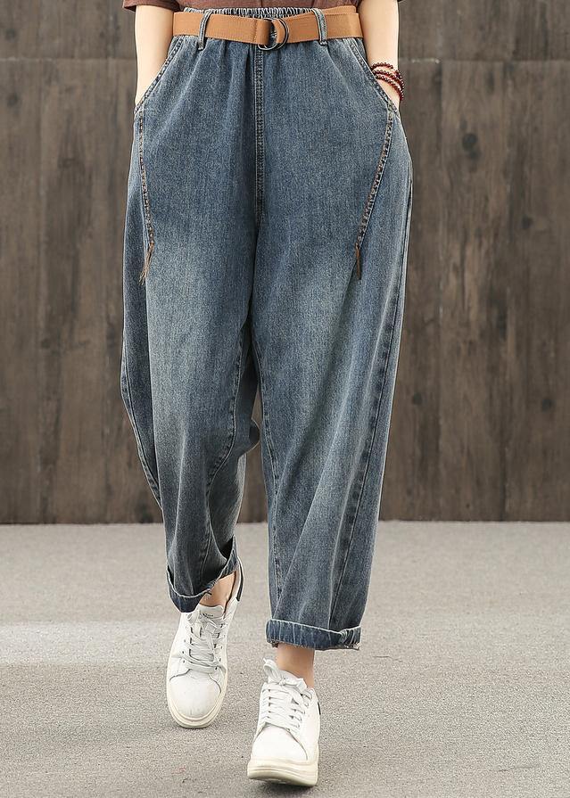 Helle Linien Dekoration Retro gewaschenes Denim Herbst neue lässige Hosen