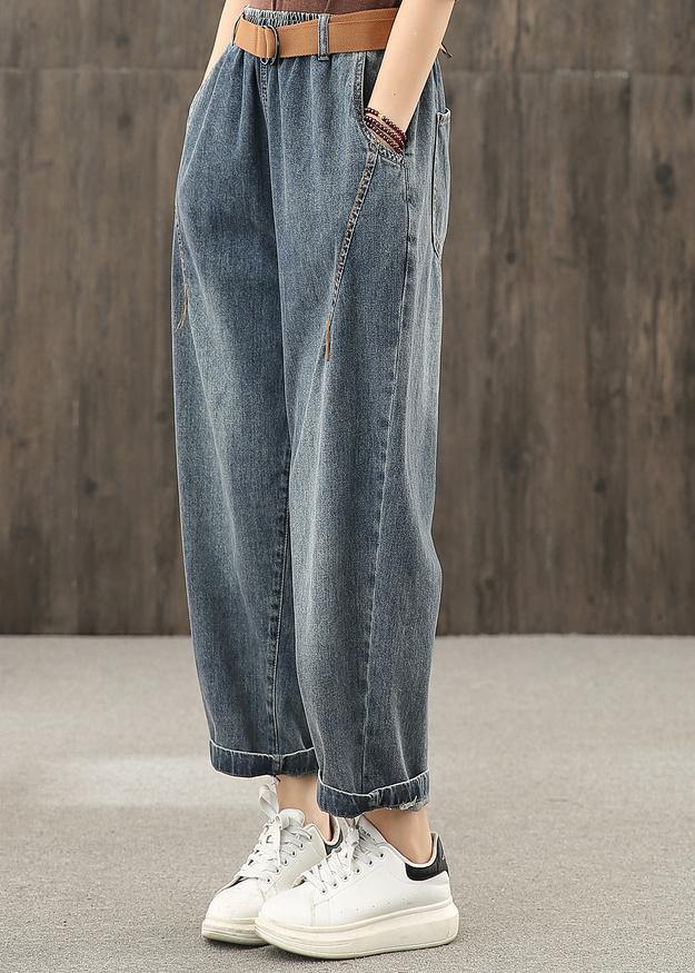 Helle Linien Dekoration Retro gewaschenes Denim Herbst neue lässige Hosen