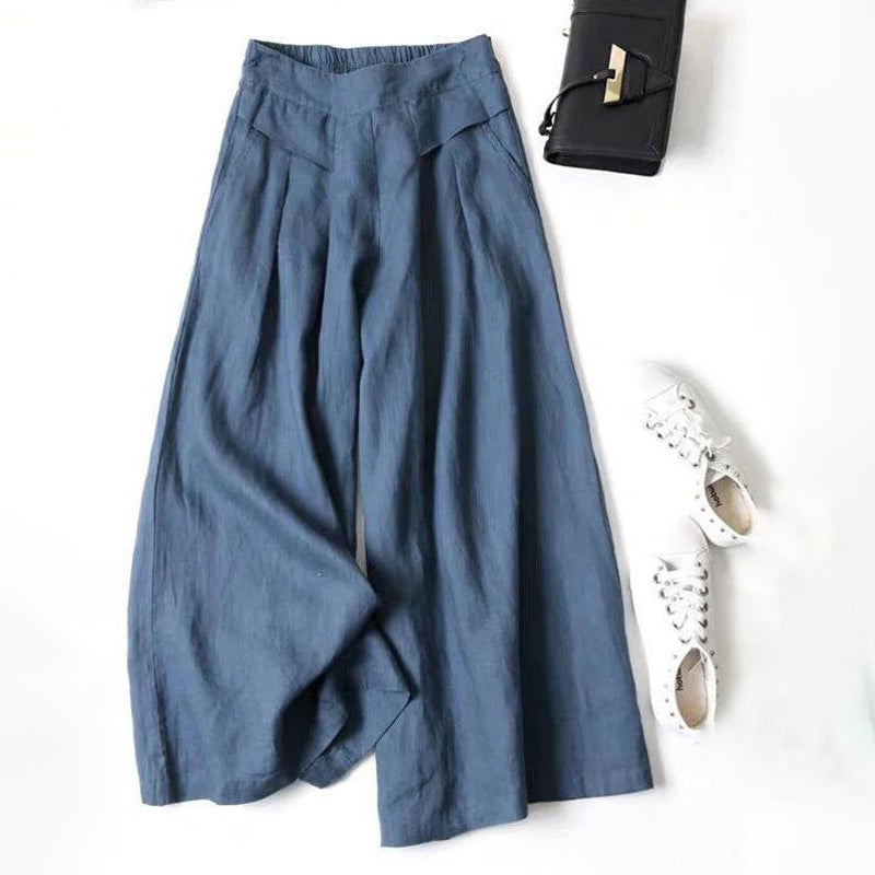 【Baumwolle und Leinen】Lässige Weite Hosen
