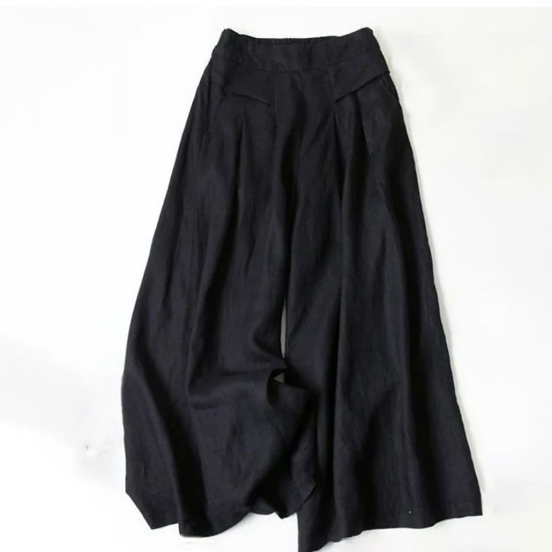 【Baumwolle und Leinen】Lässige Weite Hosen