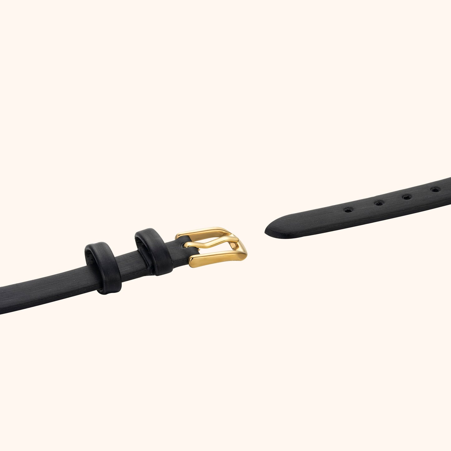 Elvina | Schwarzes Leder Gold