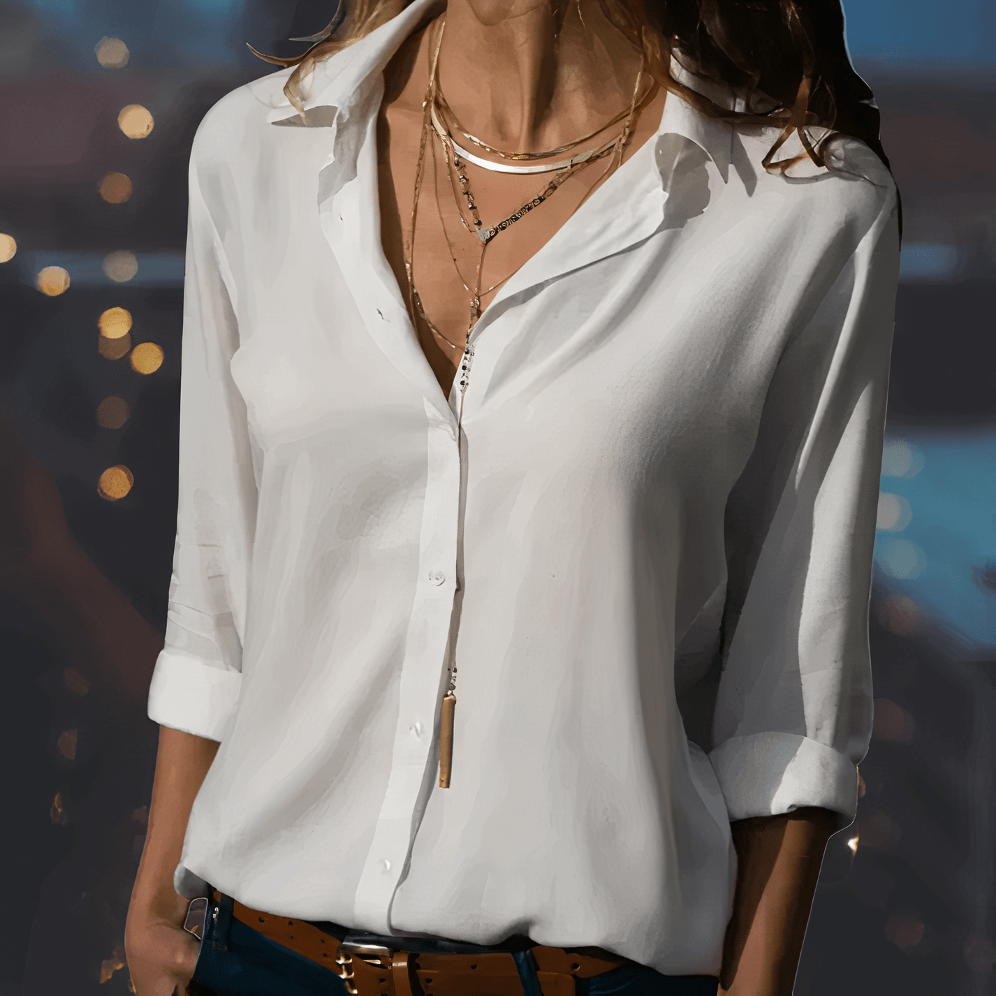 Elegante Chiffonbluse für Frauen - Rhea
