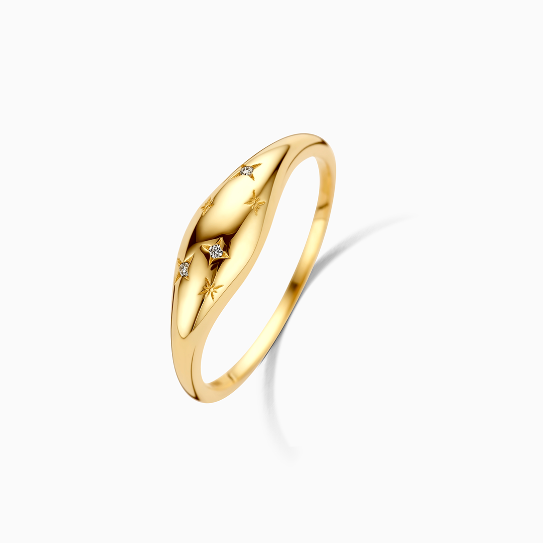 Diamantkuppelring | Gold