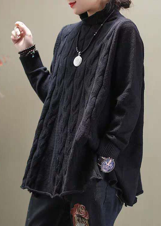 Eleganter Khaki Rollkragenpullover mit seitlichen Öffnungen für den lässigen Herbst