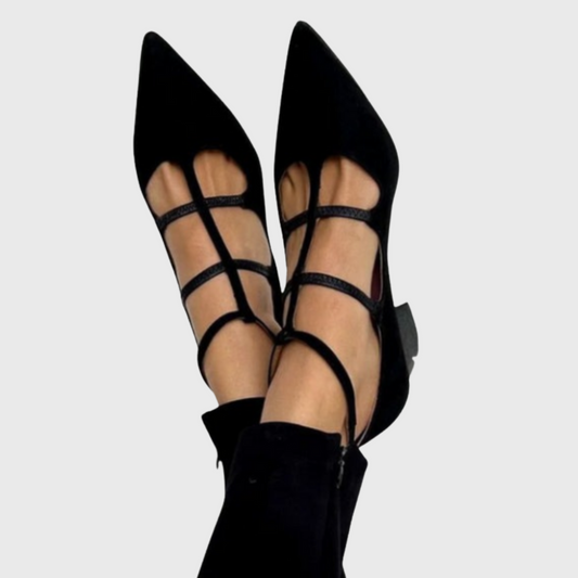 Marleen™ | Schwarze Spitzen Schuhe