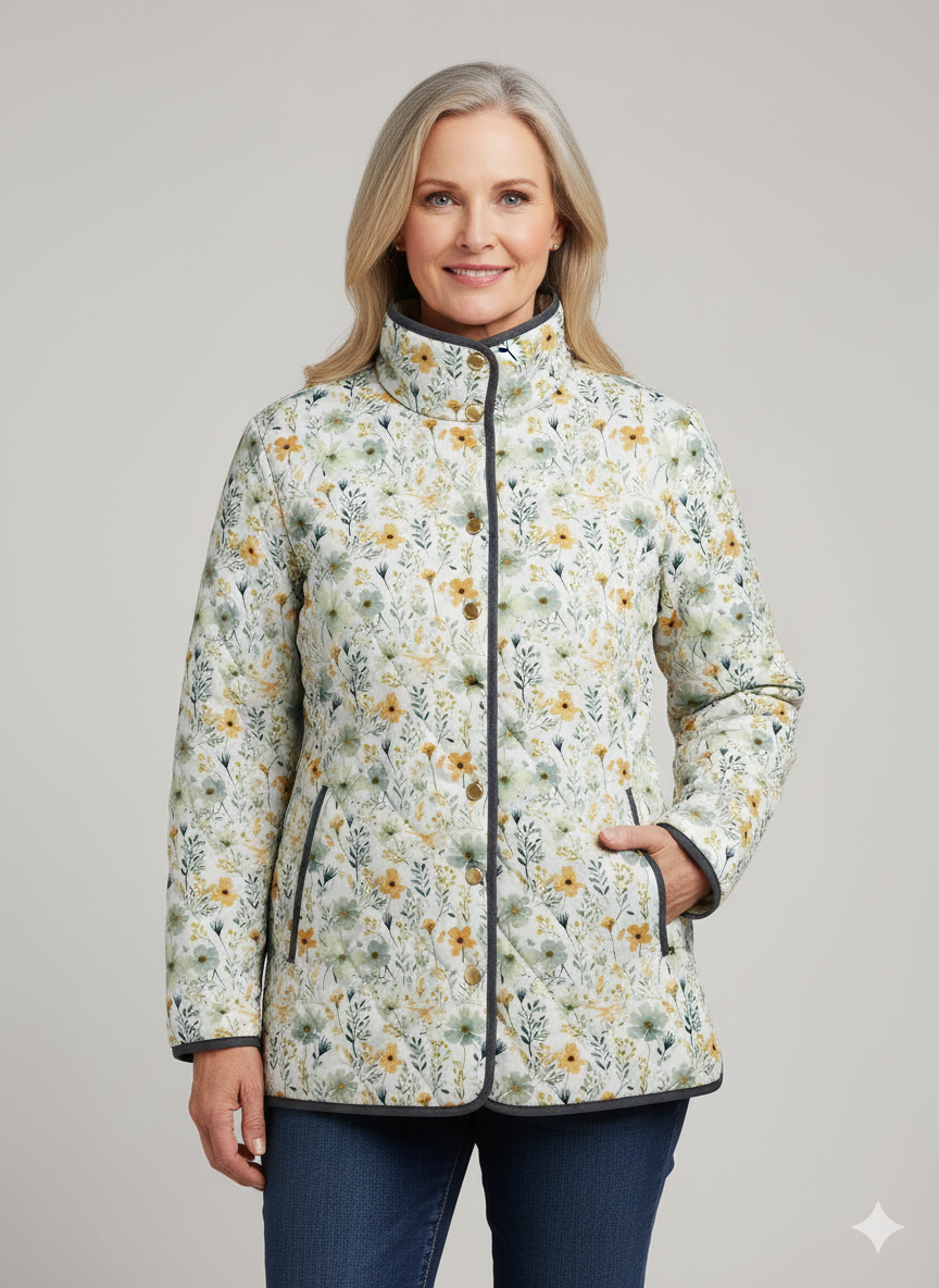 Harper | Wunderschöne floral bedruckte gesteppte Jacke für Frauen