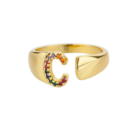 Calm - Gold Edelstahl Initialring