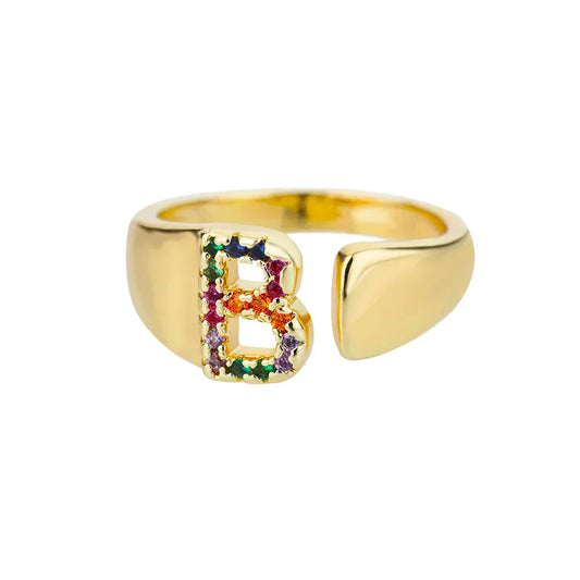 Bloom - Gold Edelstahl Initialring