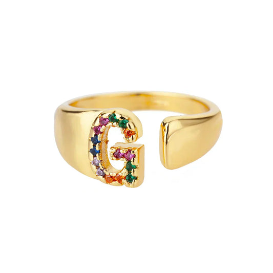 Grace - Gold Edelstahl Initialring