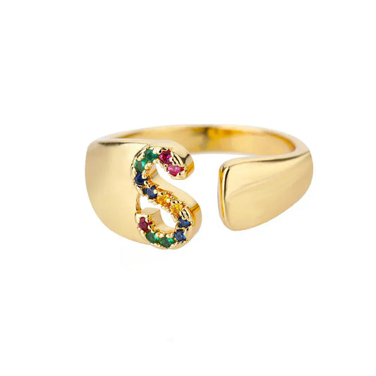 Shine - Gold Edelstahl Initialring