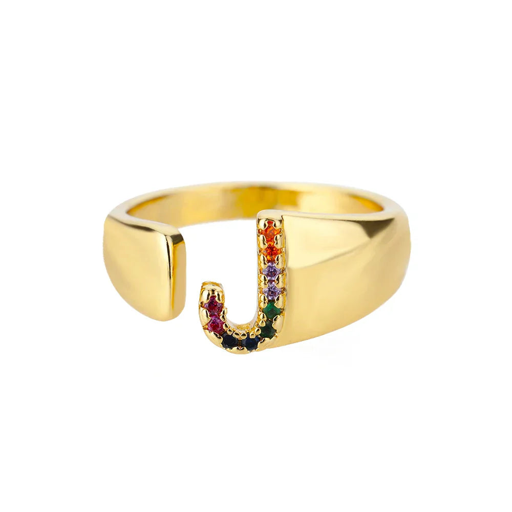 Joy - Gold Edelstahl Initialring