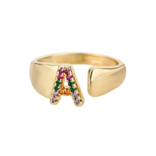 Aura - Gold Edelstahl Initialring