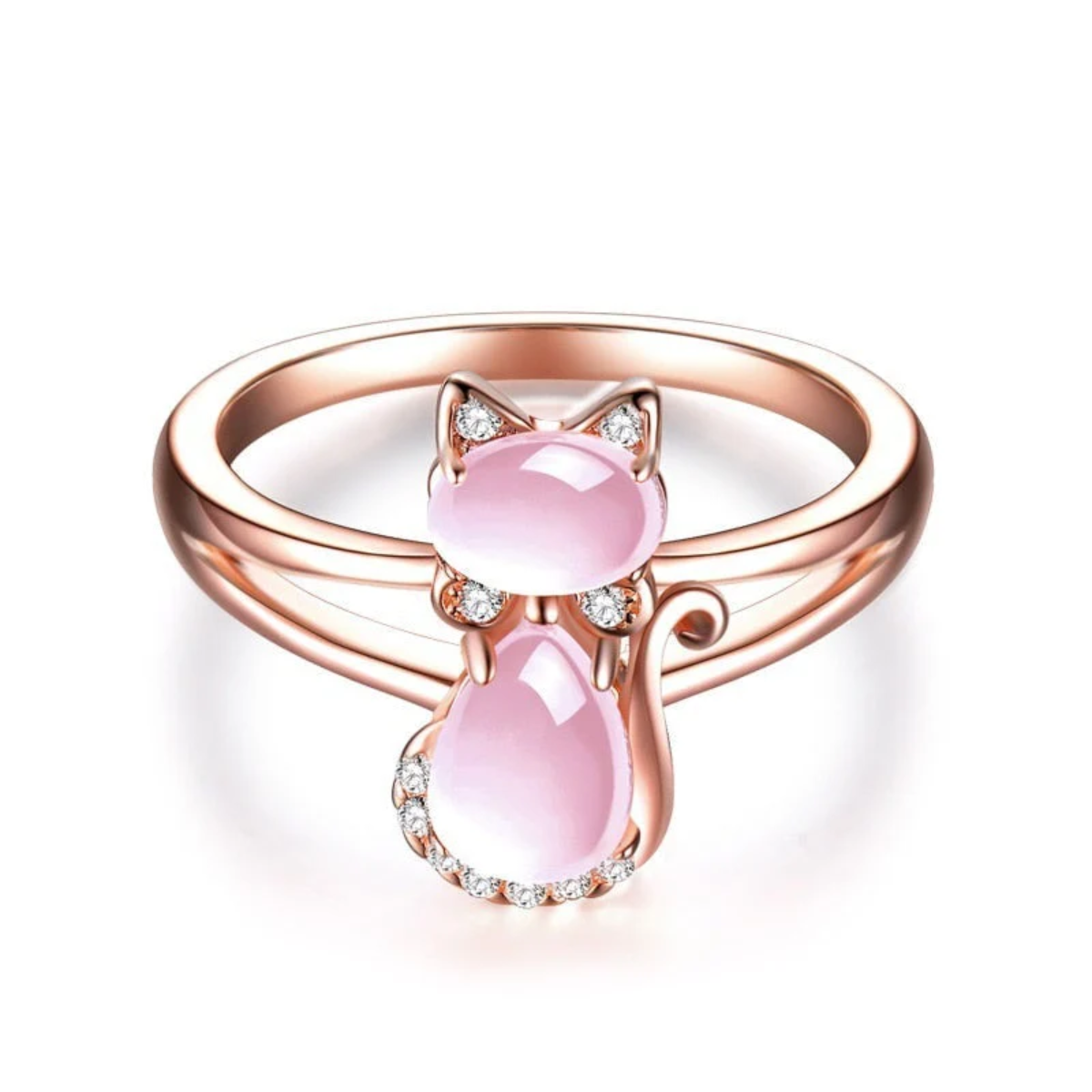 Katze Ring in Roségold