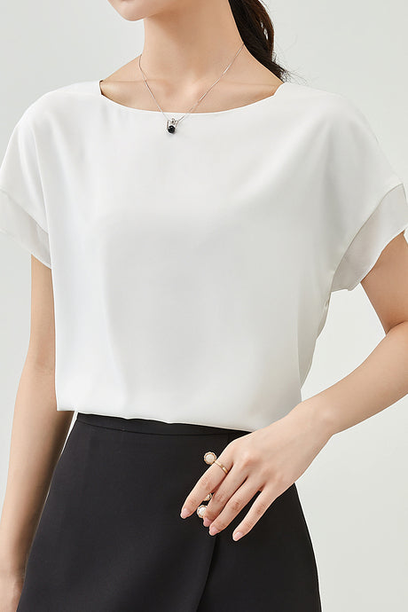 Modisches Chiffon-Top mit kurzen Ärmeln