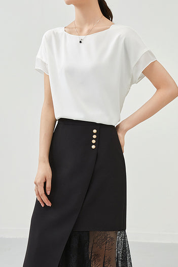 Modisches Chiffon-Top mit kurzen Ärmeln