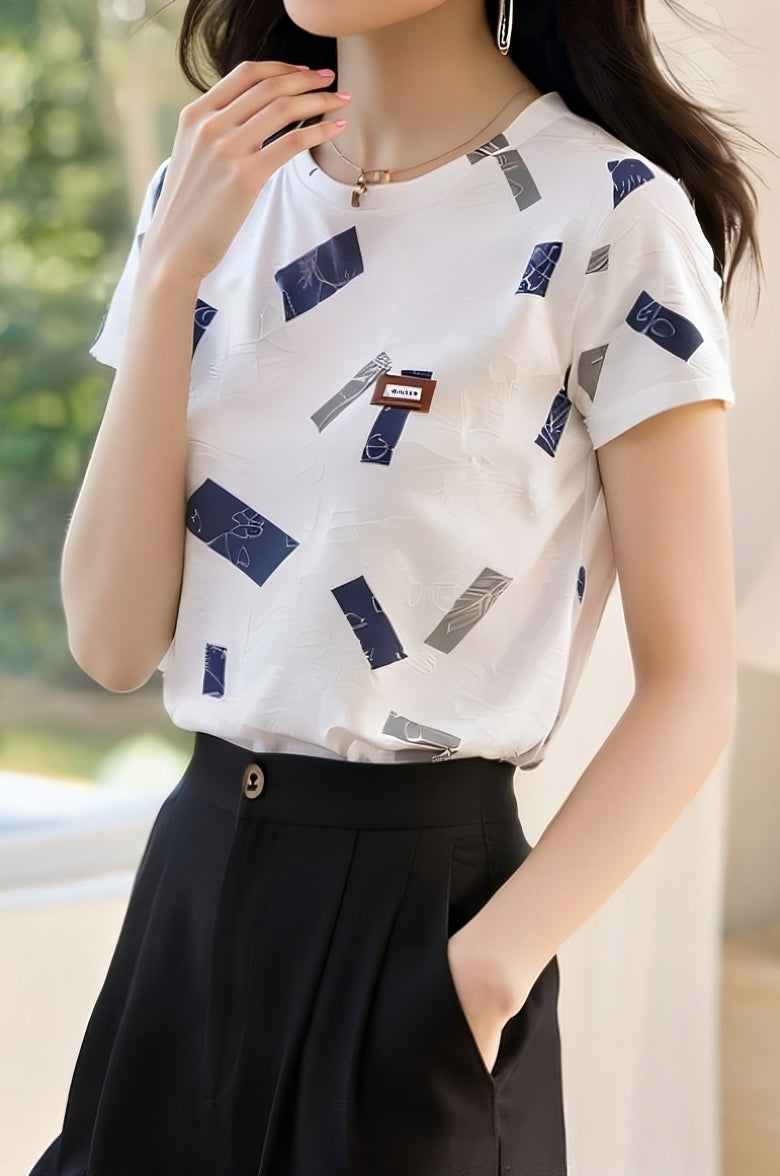 Sommer Freizeit Bedrucktes T-Shirt