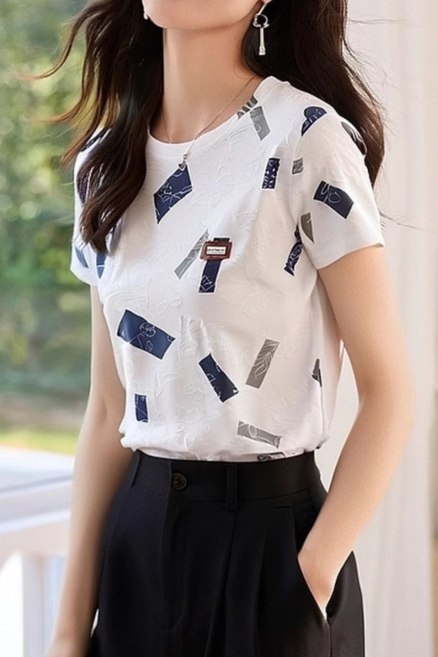 Sommer Freizeit Bedrucktes T-Shirt