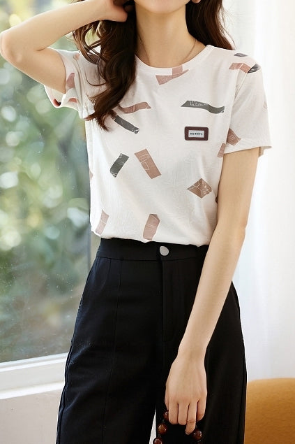 Sommer Freizeit Bedrucktes T-Shirt