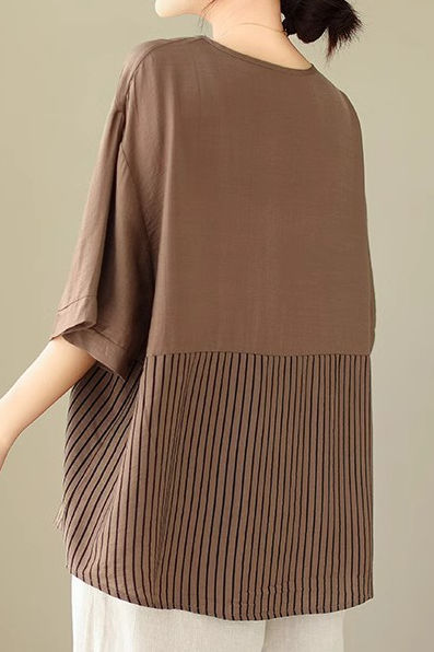 Künstlerisches Patchwork Kurzarm T-Shirt