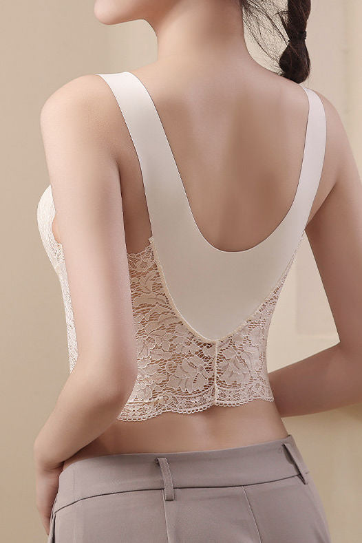 Spitzen-Latex-Tanktop mit festen Cups