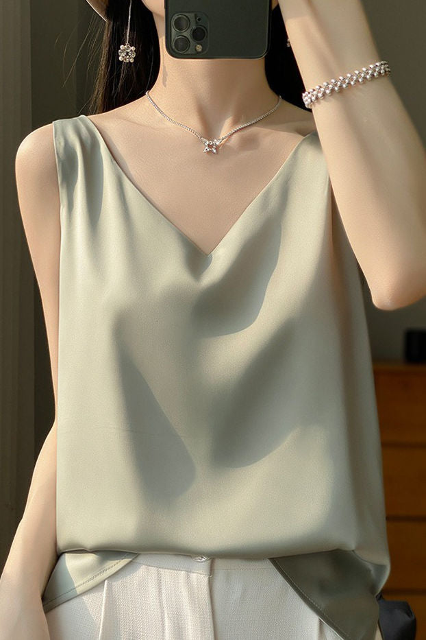 Doppelträger V-Ausschnitt Tanktop