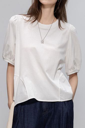 Französisch-Stil vielseitiges Kurzarm-T-Shirt