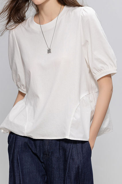 Französisch-Stil vielseitiges Kurzarm-T-Shirt