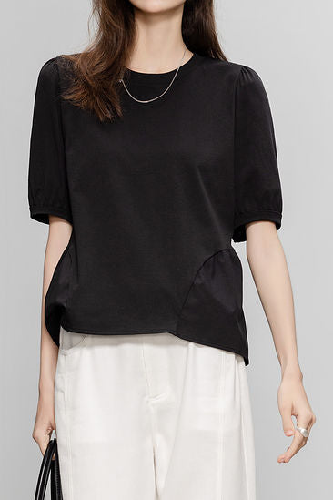 Französisch-Stil vielseitiges Kurzarm-T-Shirt