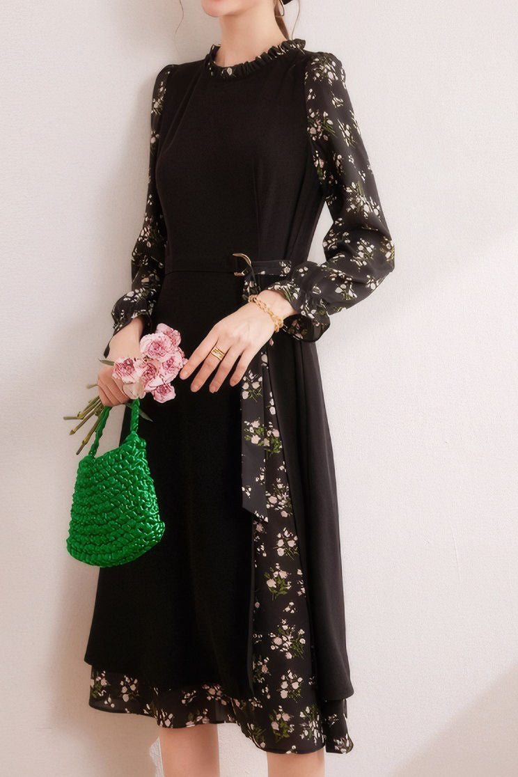 Elegantes retro gespaltenes Blumen Kleid